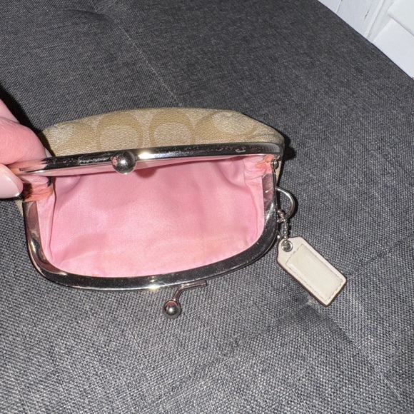 Coach Beige and Pink Coin Pouch - Picture 3 of 3